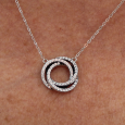 Collier Triple Anneau en Argent 925/1000 - Oxyde de Zirconium Collier Triple Anneau en Argent 925/1000 - Oxyde de Zirconium