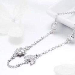 Collier Sun and Moon en Argent 925/1000 - Oxyde de Zirconium