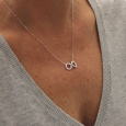 Collier Inifity gravé en Argent - Oxyde de Zirconium Collier Inifity gravé en Argent - Oxyde de Zirconium