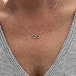 Collier Infinity multicolore en Argent 925/1000 - Oxyde de Zirconium
