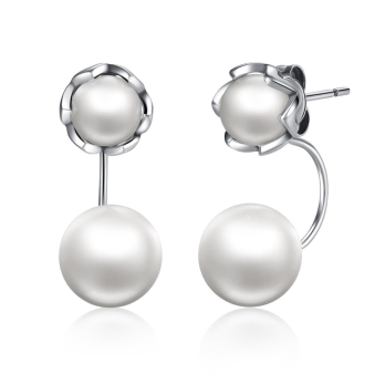 Boucles d'oreilles Doubles Perles en Argent 925