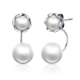 Boucles d'oreilles Doubles Perles en Argent 925