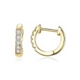 Boucles d'Oreilles Pavé en Argent 925 Doré à l'Or Jaune 18K - Oxyde de Zirconium