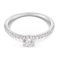 Bague Solitaire Fine Pavé 4 Griffes en Argent 925/1000 - Oxyde de Zirconium Bague Solitaire Fine Pavé 4 Griffes en Argent 925/1000 - Oxyde de Zirconium