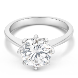 Bague Solitaire 3 Ct 8 Griffes en Argent 925/1000 - Oxyde de Zirconium