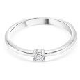 Bague Solitaire simple en Argent - Oxyde de Zirconium Bague Solitaire simple en Argent - Oxyde de Zirconium