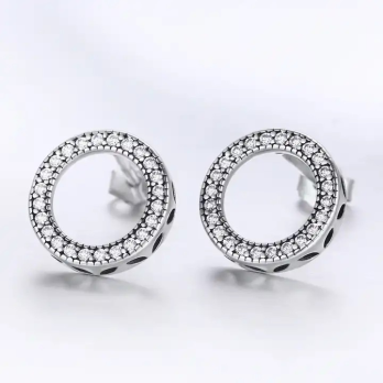 Boucles d'Oreilles Ring en Argent 925 - Oxyde de Zirconium