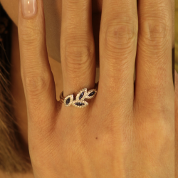 Bague Épi Argent 925 Oxyde Bleu - Élégance & Raffinement