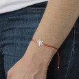 Bracelet cordon Rouge Tortue en Argent 925/1000 - Oxyde de Zirconium
