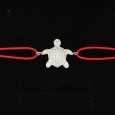 Bracelet cordon Rouge Tortue en Argent 925/1000 - Oxyde de Zirconium