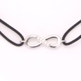 Bracelet cordon Noir Infini - Oxyde de Zirconium Bracelet cordon Noir Infini - Oxyde de Zirconium