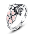 Bague Fleur en Argent 925/1000 - Oxyde de Zirconium