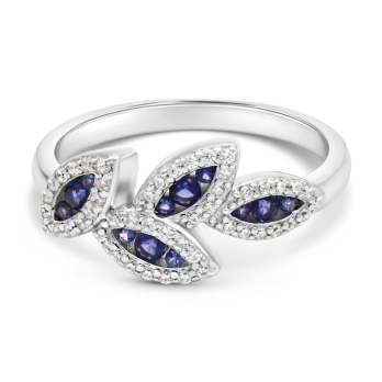 Bague Epi en Argent 925/1000 - Oxyde de Zirconium Bleu