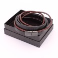 Bracelet Homme Triple Rangs en Cuir Noir et Marron Bracelet Homme Triple Rangs en Cuir Noir et Marron