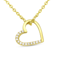 Collier Coeur doré à l'or fin en Argent 925/1000- Oxyde de Zirconium Collier Coeur doré à l'or fin en Argent 925/1000- Oxyde de Zirconium