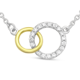 Collier Double Anneaux en Argent 925/1000 - Oxyde de Zirconium