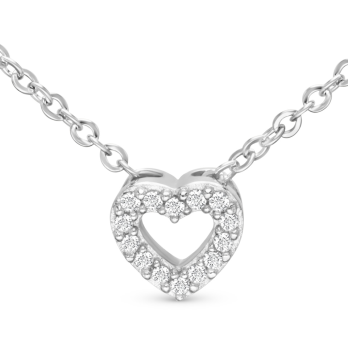 Collier Coeur en Argent 925/1000 - Oxyde de Zirconium