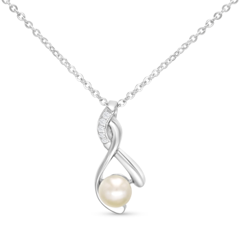 Collier Perle de l'infini en Argent 925/1000 et Oxyde de Zirconium