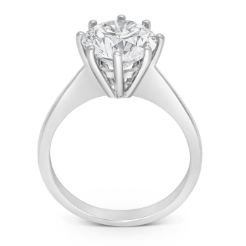 Bague Solitaire 3 Ct 8 Griffes en Argent 925/1000 - Oxyde de Zirconium