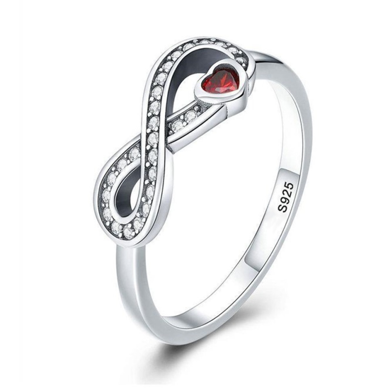 Bague Infini Coeur en Argent 925/1000 - Oxyde de Zirconium