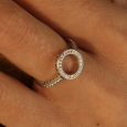 Bague Anneau Scintillant en Argent 925/1000 - Oxyde de Zirconium Bague Anneau Scintillant en Argent 925/1000 - Oxyde de Zirconium