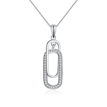 Collier Maillons entrelacés en Argent 925/1000 - Oxyde de Zirconium