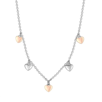 Collier Petit Cœur en Argent 925/1000 et Or Rose