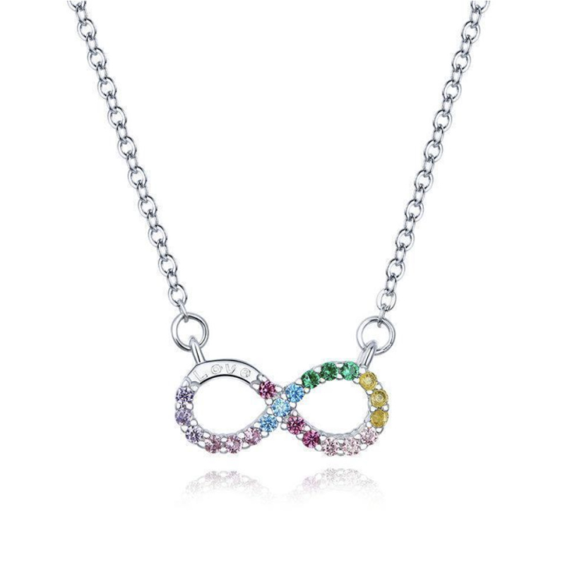 Collier Infinity multicolore en Argent 925/1000 - Oxyde de Zirconium