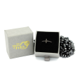 Bague Fine Croix Noire en Argent 925/1000 - Oxyde de Zirconium Bague Fine Croix Noire en Argent 925/1000 - Oxyde de Zirconium