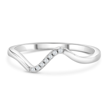 Bague Vague pavée en Argent 925/1000 - Oxyde de Zirconium