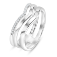 Bague Triple Anneaux en Argent 925/1000 - Oxyde de Zirconium