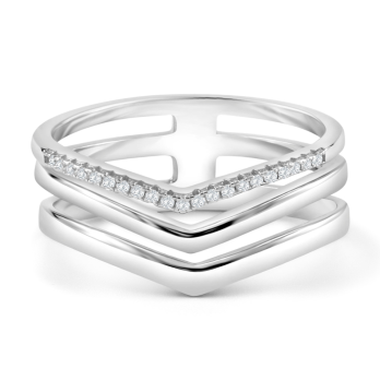 Bague Triple Anneaux en Argent 925/1000 - Oxyde de Zirconium