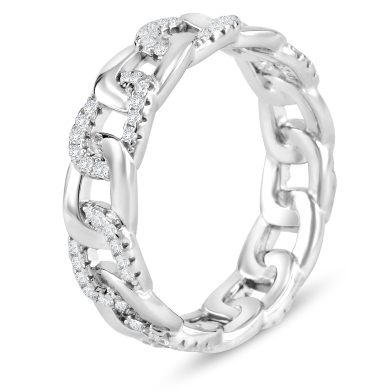 Bague Maillons Enlacés en Argent 925/1000 - Oxyde de Zirconium