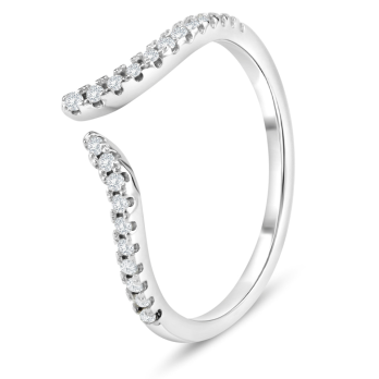 Bague Pointe Semi Ouverte en Argent 925/1000 - Oxyde de Zirconium