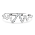 Bague Vague Scintillante en Argent 925/1000 - Oxyde de Zirconium