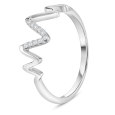 Bague Vague Scintillante en Argent 925/1000 - Oxyde de Zirconium