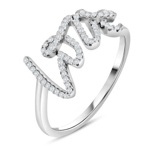 Bague Love Scintillante en Argent 925/1000 – Oxyde de Zirconium