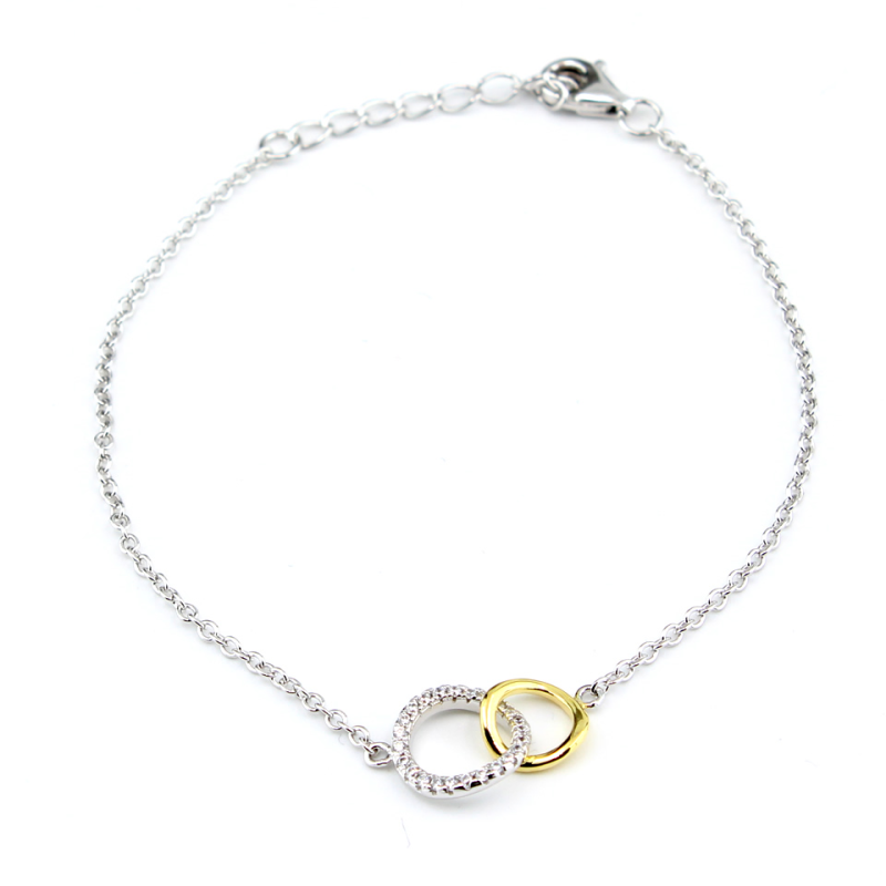 Bracelet Doubles Anneaux en Argent 925/1000 - Oxyde de Zirconium Bracelet Doubles Anneaux en Argent 925/1000 - Oxyde de Zirconium