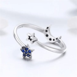 Bagues ouverte demi Lune en Argent 925/1000