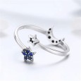 Bagues ouverte demi Lune en Argent 925/1000