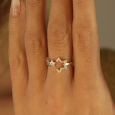 Bague ouverte Etoiles en Argent 925/1000 - Oxyde de Zirconium Bague ouverte Etoiles en Argent 925/1000 - Oxyde de Zirconium
