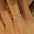 Bague ouverte Etoiles en Argent 925/1000 - Oxyde de Zirconium Bague ouverte Etoiles en Argent 925/1000 - Oxyde de Zirconium